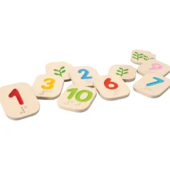 Wooden Braille Number Tiles 1 10