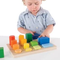 Wooden Colorful Shape and Height Sorter