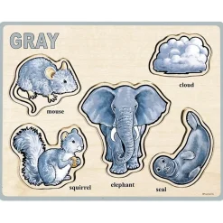 Wooden Colors and Words Puzzles Set of 8