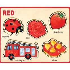 Wooden Colors and Words Puzzles Set of 8