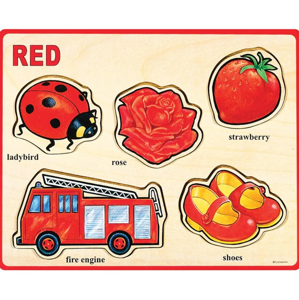 Wooden Colors and Words Puzzles Set of 8