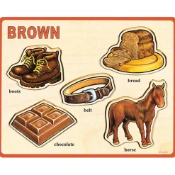 Wooden Colors and Words Puzzles Set of 8