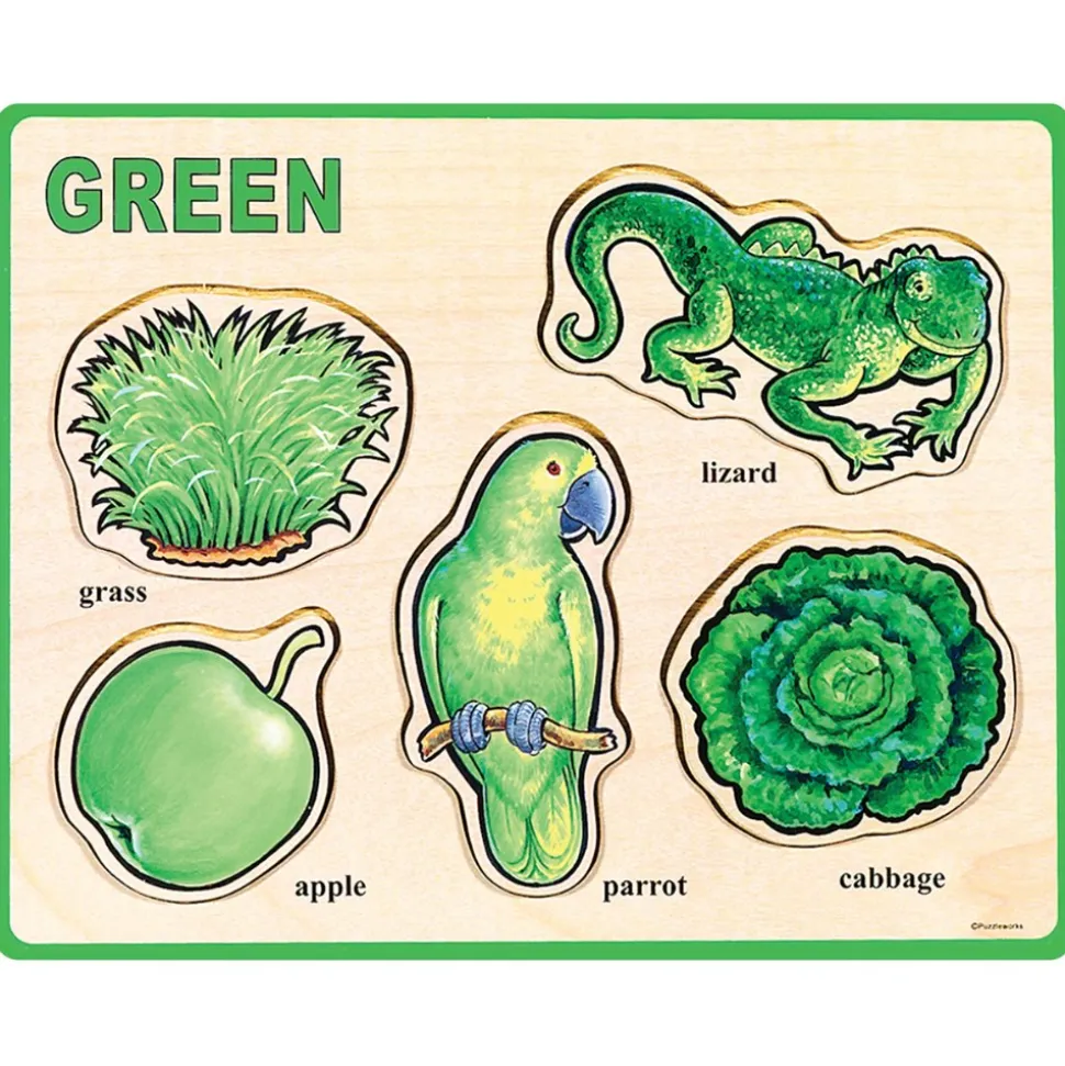 Wooden Colors and Words Puzzles Set of 8