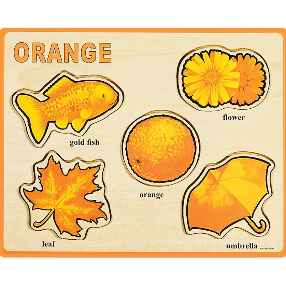 Wooden Colors and Words Puzzles Set of 8