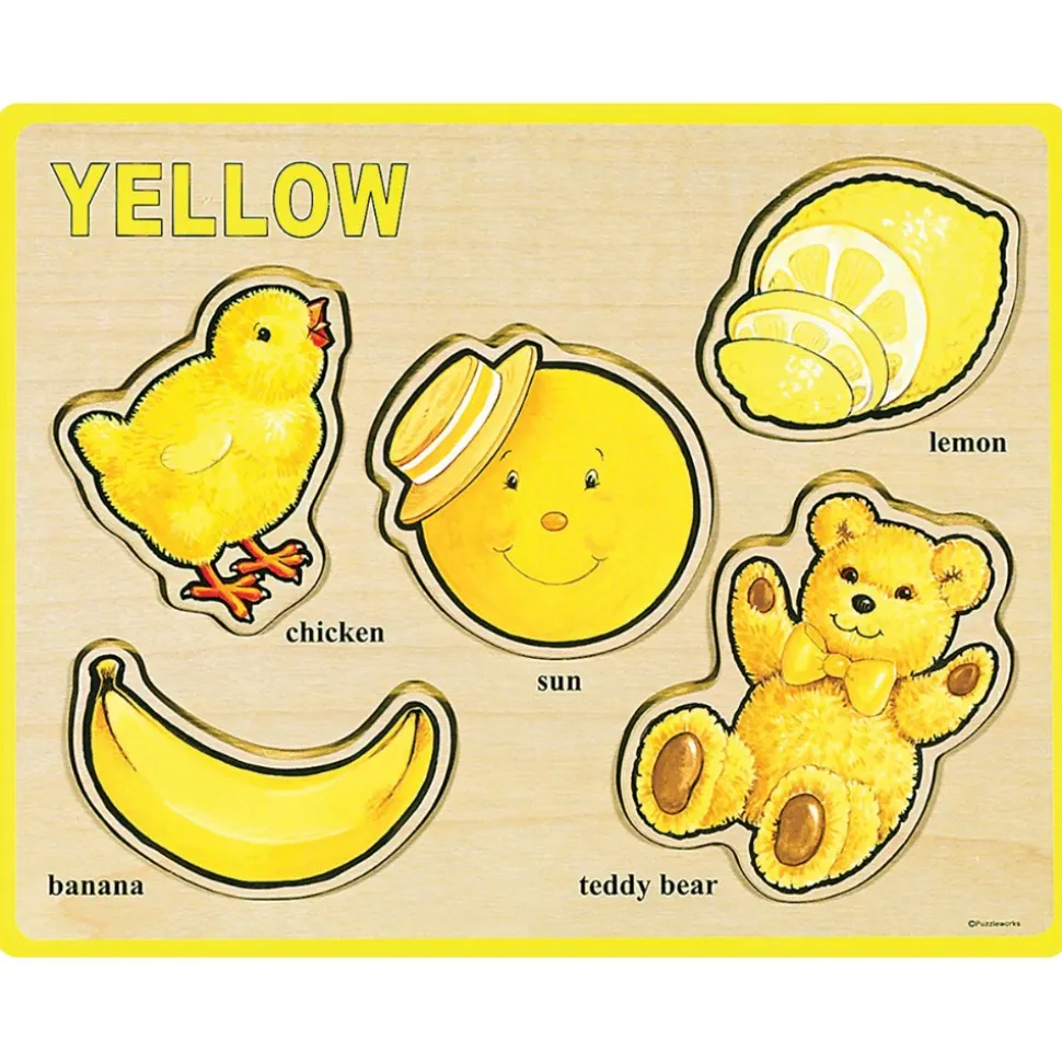 Wooden Colors and Words Puzzles Set of 8