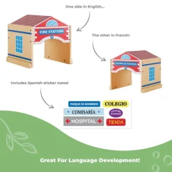 Wooden Community Buildings for Block Play