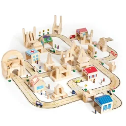 Wooden Community Buildings for Block Play
