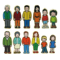 Wooden Community People 42 Pieces