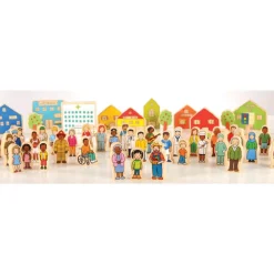 Wooden Community People 42 Pieces