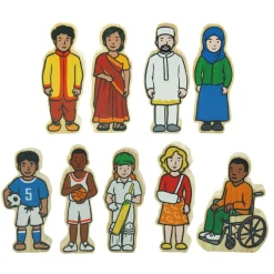 Wooden Community People 42 Pieces