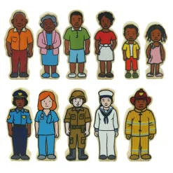 Wooden Community People 42 Pieces