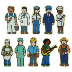Wooden Community People 42 Pieces