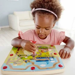 Wooden Construction and Number Magnetic Maze