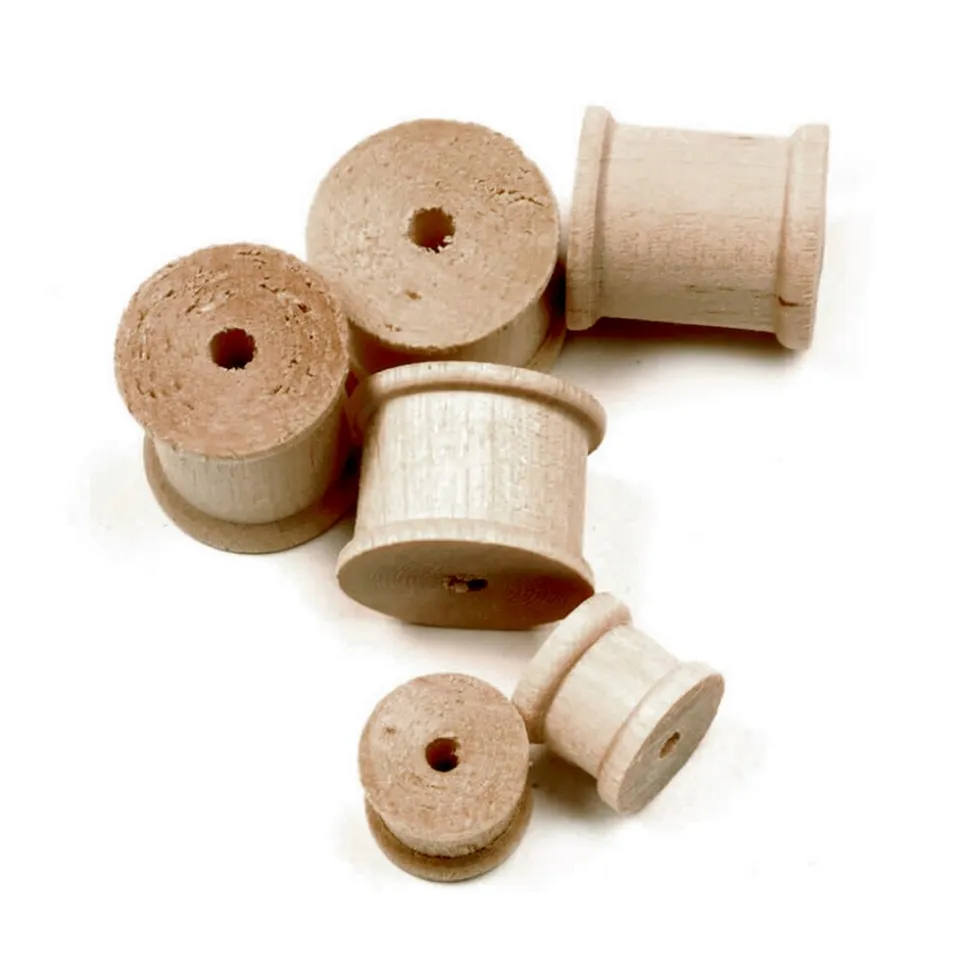 Wooden Craft Spools 144 Pieces
