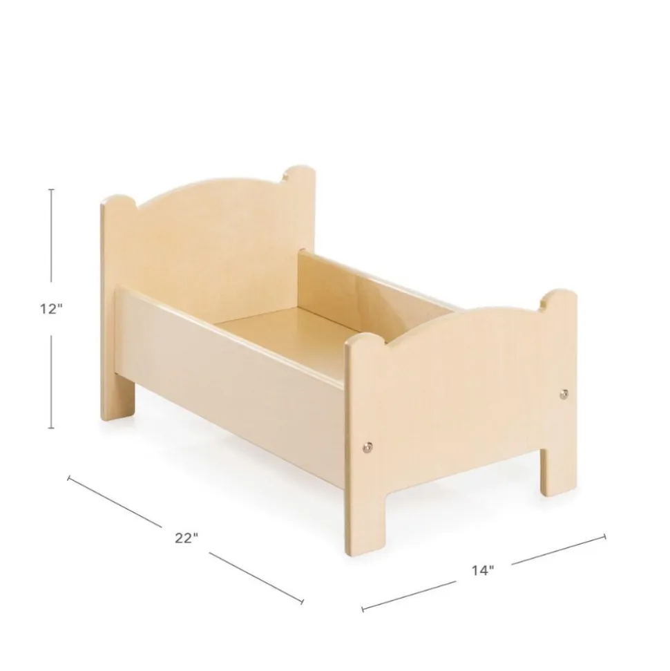 Wooden Doll Bed with Bedding