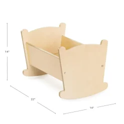 Wooden Doll Cradle with Pillow and Blanket