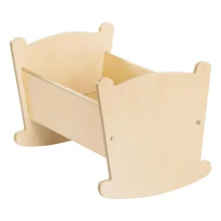 Wooden Doll Cradle with Pillow and Blanket