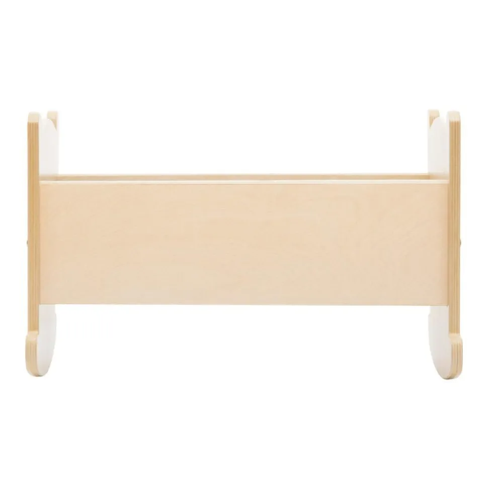 Wooden Doll Cradle with Pillow and Blanket