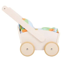 Wooden Doll Stroller with Bedding