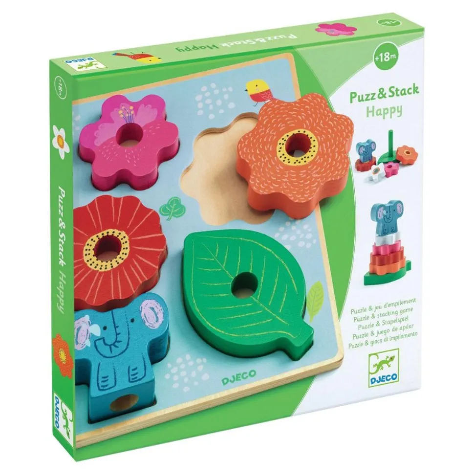 Wooden Elephant Paradise Puzzle & Stacker