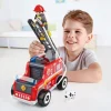 Wooden Fire Engine Playset with Ladder, Fireman and Dog