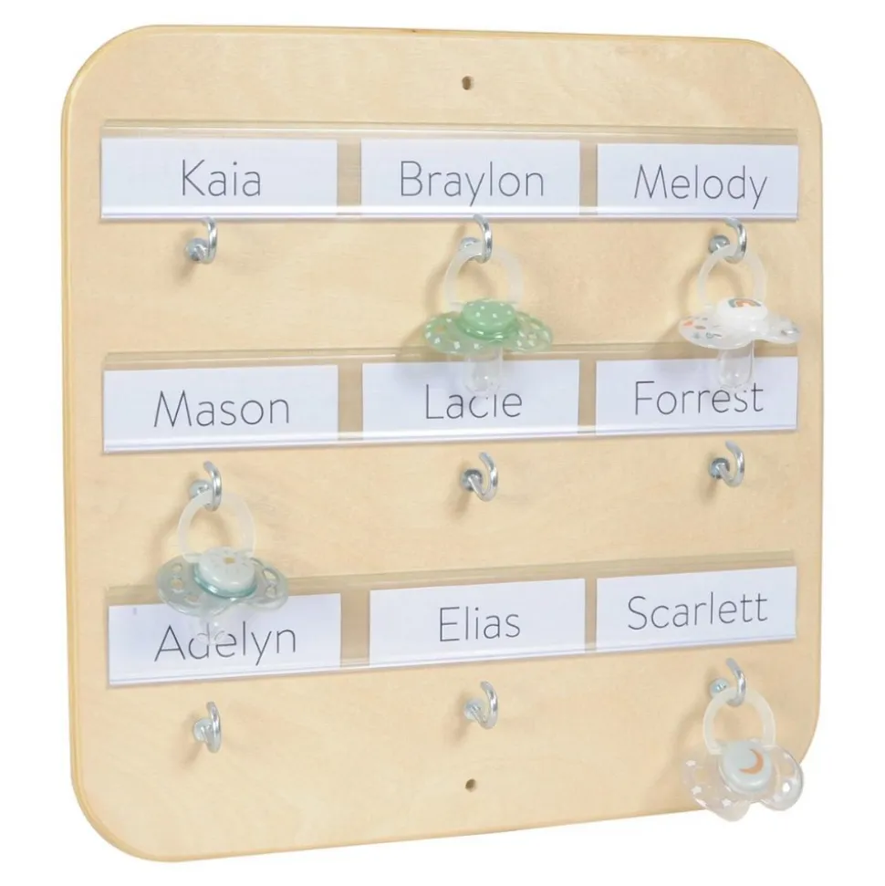 Wooden 9 Hook Pacifier Holder