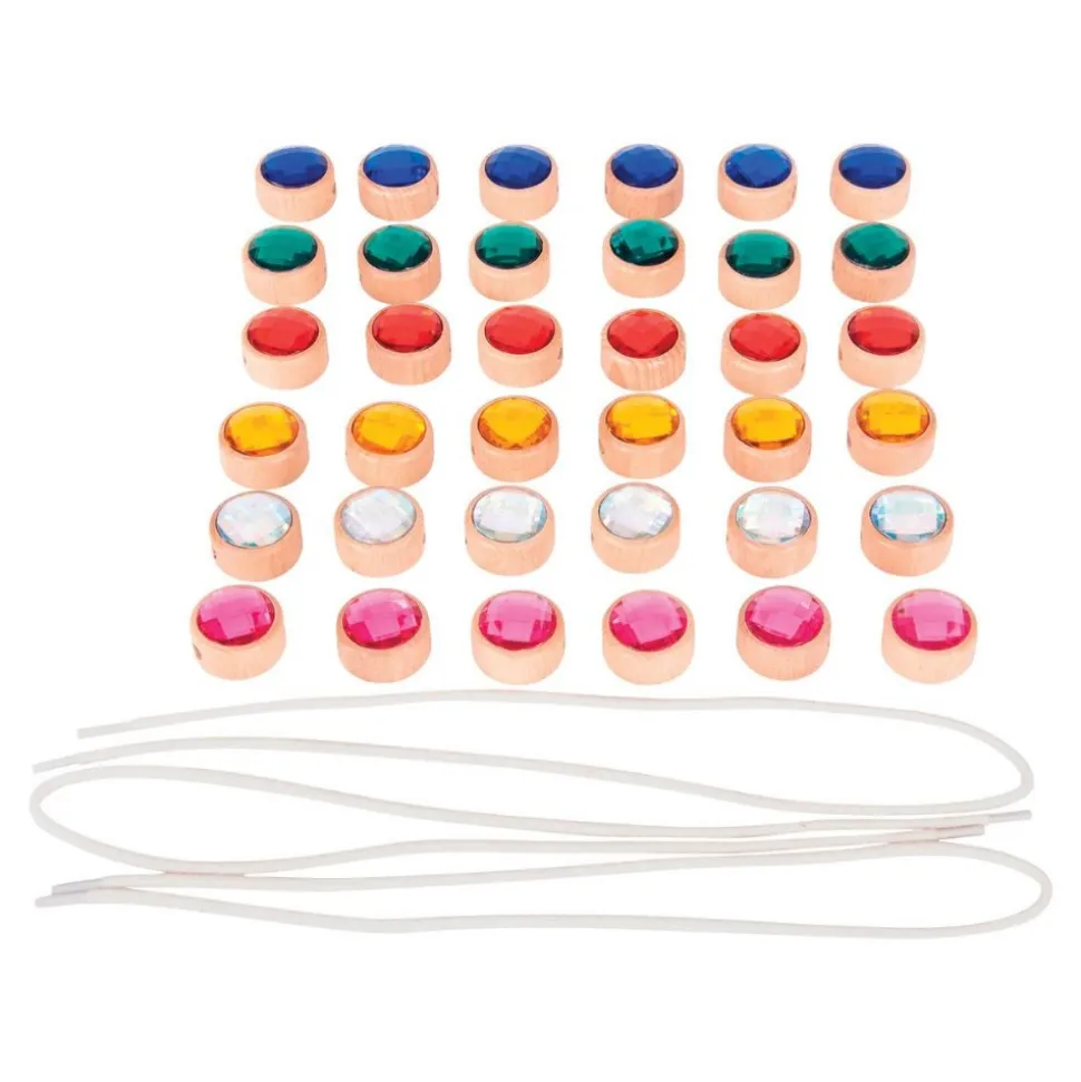 Wooden Lacing Jewels 36 Jewels & 3 Laces