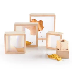 Wooden Magnification Stacking Blocks 6 Pieces
