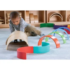 Wooden Rainbow Arches and Tunnels 12 Pieces