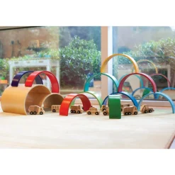 Wooden Rainbow Arches and Tunnels 12 Pieces