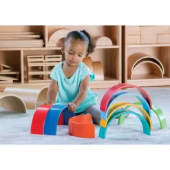 Wooden Rainbow Arches and Tunnels 12 Pieces