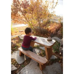 Wood Slab Leg Table Elementary