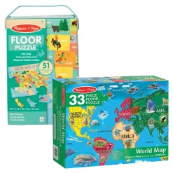 World & US Floor Puzzles