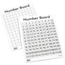 Write-On/Wipe-Off 120 Number Mats Set of 10