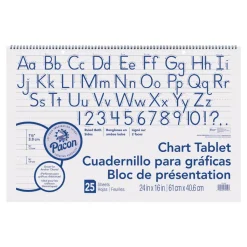 24" x 16" Chart Tablet White Paper 1.5" Rule